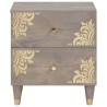 Cabinet de chevet Gris 40 x 33 x 46 cm Bois de mangue massif 629966629966