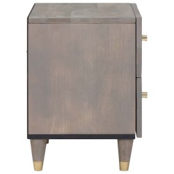 Cabinet de chevet Gris 40 x 33 x 46 cm Bois de mangue massif 629966629966
