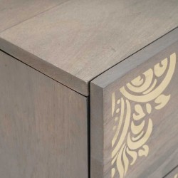 Cabinet de chevet Gris 40 x 33 x 46 cm Bois de mangue massif 629966629966
