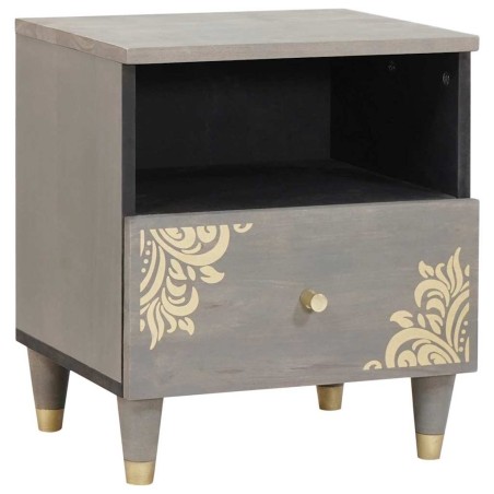 Cabinet de chevet Gris 40 x 33 x 46 cm Bois de mangue massif 629967629967