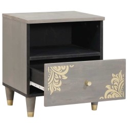 Cabinet de chevet Gris 40 x 33 x 46 cm Bois de mangue massif 629967629967