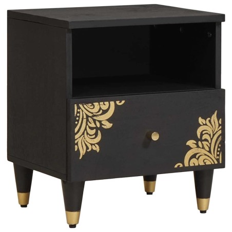 Cabinet de chevet Noir 40 x 33 x 46 cm Bois de mangue massif 629969629969