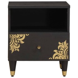 Cabinet de chevet Noir 40 x 33 x 46 cm Bois de mangue massif 629969629969