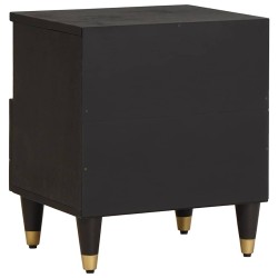 Cabinet de chevet Noir 40 x 33 x 46 cm Bois de mangue massif 629969629969
