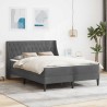 Cadre de lit avec matelas Gris foncé 140 x 190 cm Velours 629980629980