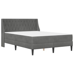 Cadre de lit avec matelas Gris foncé 140 x 190 cm Velours 629980629980