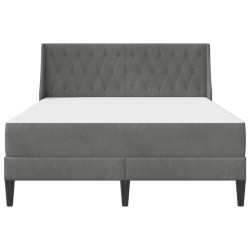 Cadre de lit avec matelas Gris foncé 140 x 190 cm Velours 629980629980