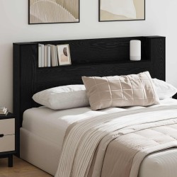 Cabinet de Tête de Lit avec LED Chêne Noir Bois d'ingénierie 629984629984