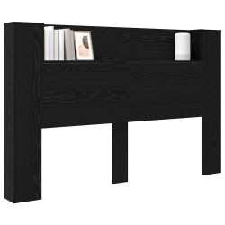 Cabinet de Tête de Lit avec LED Chêne Noir Bois d'ingénierie 629984629984