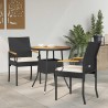 Chaises de jardin avec coussin 2 pcs Noir et blanc crème 629985629985