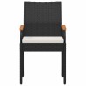 Chaises de jardin avec coussin 2 pcs Noir et blanc crème 629985629985