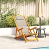 Chaise pliante avec accoudoirs bois d'acacia taupe et textilène 629986629986