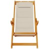 Chaise pliante avec accoudoirs bois d'acacia taupe et textilène 629986629986
