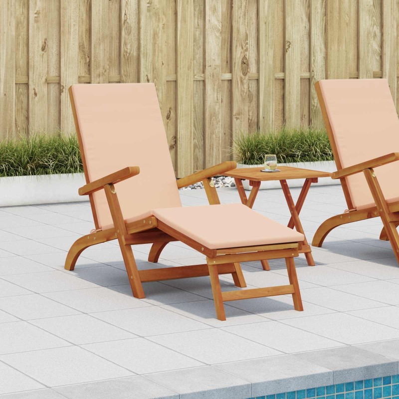 Chaise longue inclinable et pliable 2 pcs Beige 629987629987