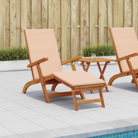 Chaise longue inclinable et pliable 2 pcs Beige 629987629987