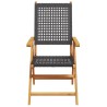 Chaises inclinables de jardin lot de 8 noir rotin bois massif 629989629989