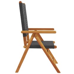 Chaises inclinables de jardin lot de 8 noir rotin bois massif 629989629989