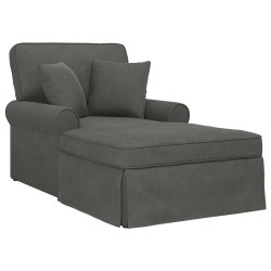 Chaise lounge avec jupe avec coussin 3 pcs Gris foncé 629994629994