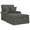 Chaise lounge avec jupe avec coussin 3 pcs Gris foncé 629994629994