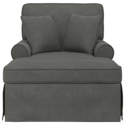 Chaise lounge avec jupe avec coussin 3 pcs Gris foncé 629994629994