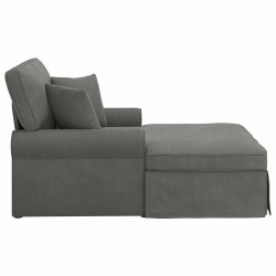 Chaise lounge avec jupe avec coussin 3 pcs Gris foncé 629994629994