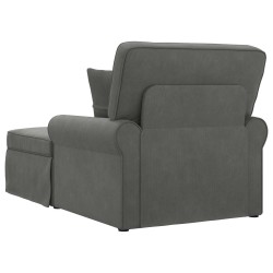 Chaise lounge avec jupe avec coussin 3 pcs Gris foncé 629994629994