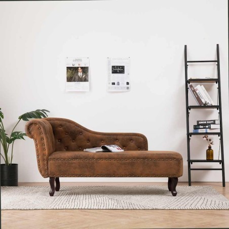 Chaise longue Marron Similicuir daim 629995629995