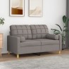 Canapé 2 places avec oreillers décoratifs taupe 120 cm tissu 629997629997