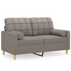 Canapé 2 places avec oreillers décoratifs taupe 120 cm tissu 629997629997