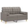 Canapé 2 places avec oreillers décoratifs taupe 120 cm tissu 629997629997