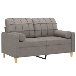 Canapé 2 places avec oreillers décoratifs taupe 120 cm tissu 629997629997