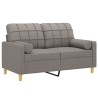 Canapé 2 places avec oreillers décoratifs taupe 120 cm tissu 629997629997