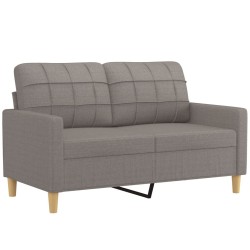 Canapé 2 places avec oreillers décoratifs taupe 120 cm tissu 629997629997