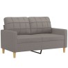 Canapé 2 places avec oreillers décoratifs taupe 120 cm tissu 629997629997
