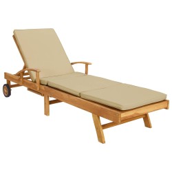 Chaise longue avec coussin 100% Polyester Teck Solide 630002630002