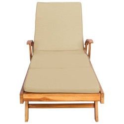 Chaise longue avec coussin 100% Polyester Teck Solide 630002630002