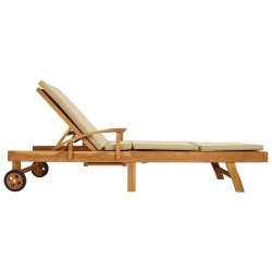 Chaise longue avec coussin 100% Polyester Teck Solide 630002630002