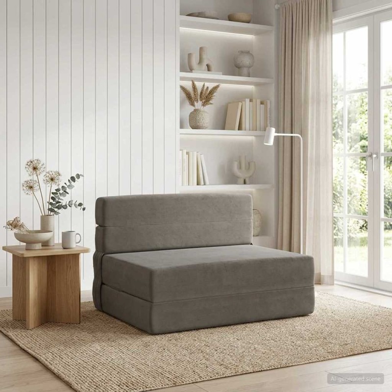 Canapé-lit pliable Gris clair 70 x 80 x 60 cm Tissu 630003630003