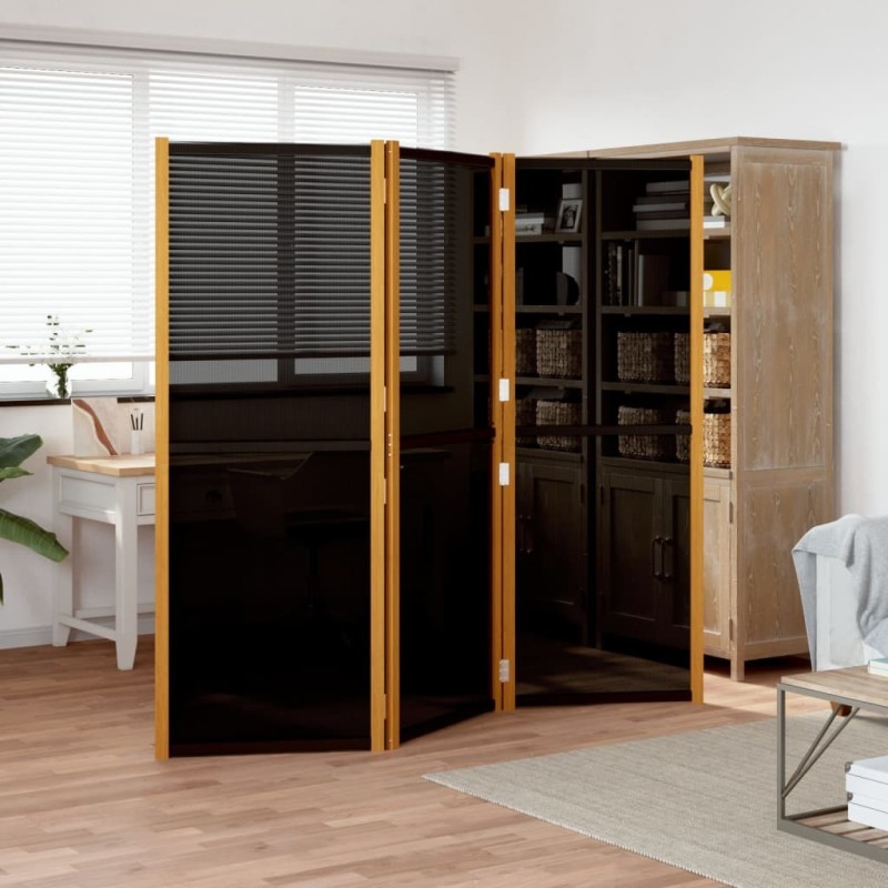 Cloison de séparation 3 panneaux Noir 210x180 cm 630005630005
