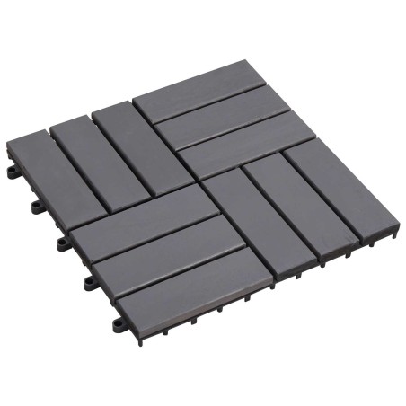 Carreau de terrasse 20 pcs Gris 30 x 30 cm Bois d'acacia 630006630006