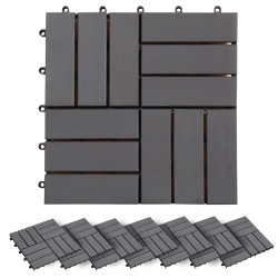 Carreau de terrasse 20 pcs Gris 30 x 30 cm Bois d'acacia 630006630006