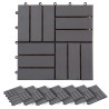 Carreau de terrasse 20 pcs Gris 30 x 30 cm Bois d'acacia 630006630006
