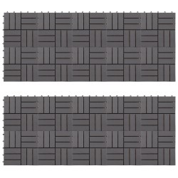 Carreau de terrasse 20 pcs Gris 30 x 30 cm Bois d'acacia 630006630006