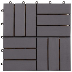 Carreau de terrasse 20 pcs Gris 30 x 30 cm Bois d'acacia 630006630006