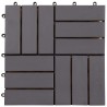 Carreau de terrasse 20 pcs Gris 30 x 30 cm Bois d'acacia 630006630006