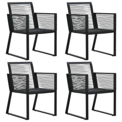 Ensemble à manger d'extérieur 5 pcs Rotin PVC Noir 630012630012