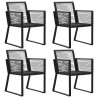 Ensemble à manger d'extérieur 5 pcs Rotin PVC Noir 630012630012