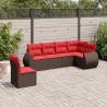 Ensemble de canapé de jardin 6 pcs avec coussins marron résine tressée 630019630019