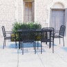 Ensemble à manger de jardin 7 pcs noir verre et acier 630031630031