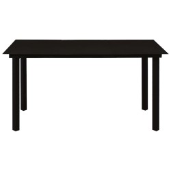 Ensemble à manger de jardin 7 pcs noir verre et acier 630031630031